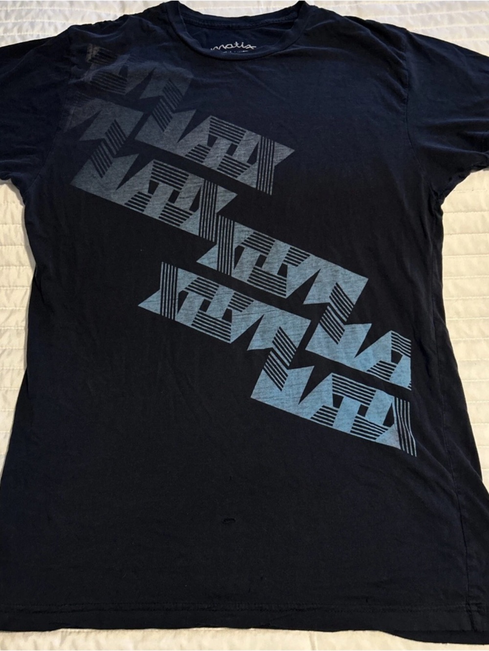 Vintage 90's MATIX Graphic Logo T-Shirt Black and Blue - Size Medium